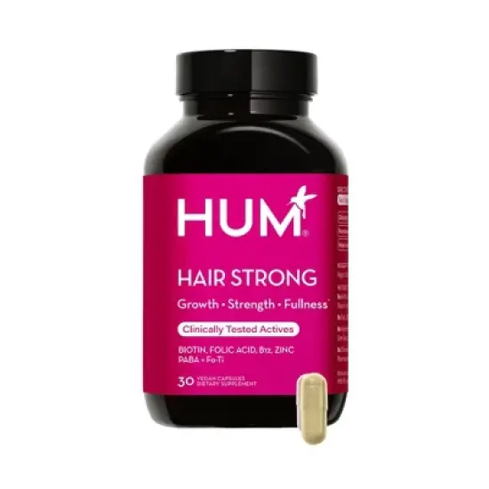 HUM Nutrition Hair Strong Vegan Capsules for Hair Growth + Strength + Thickness - 30ct image {9}