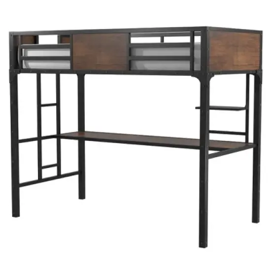 Twin Navii Industrial Loft Bed Black - HOMES: Inside + Out image {8}