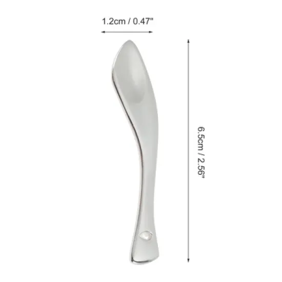 Unique Bargains Hangable Pointed Mouth Mini Makeup Cosmetic Spoon Silver Tone 2 Pcs image {3}