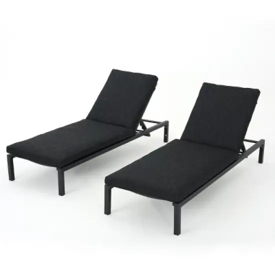 Christopher Knight Home Navan Outdoor Mesh and Aluminum Chaise Lounge with Cushion image {1}
