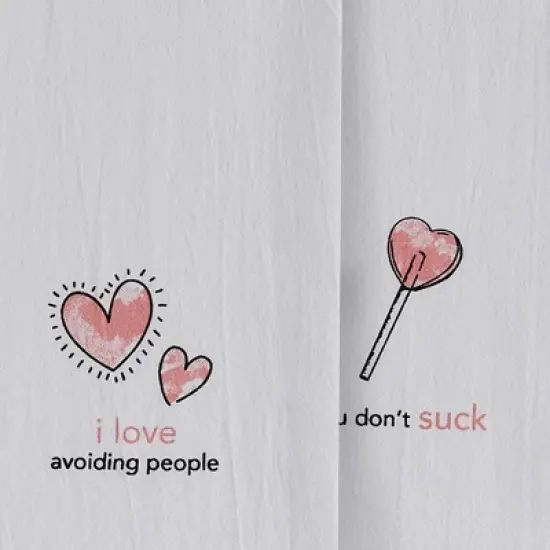 Split P I Love Avoiding People Dishtowel Bundle of 2 image {2}