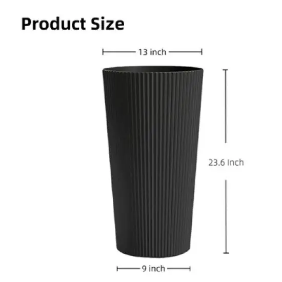 NAYSAYE Planter 2PCS Tall Indoor and Outdoor Planter Pot Large Flower Cone Striped Plastic Flower Pot for Home Garden Patio image {3}