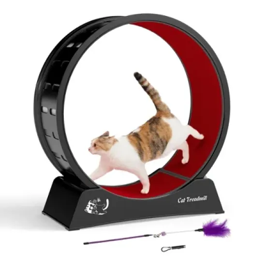 Sandinrayli Cat Treadmill Wheels for Indoor Cats, Black image {7}