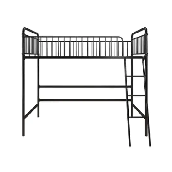 Twin Kaila Metal Loft Bed Black - Room & Joy image {7}