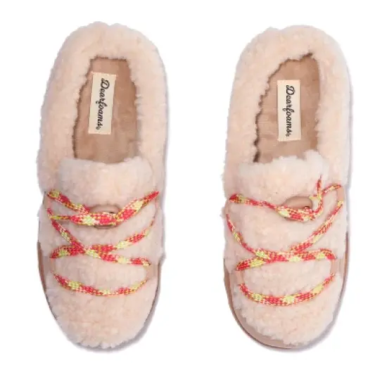 Dearfoams Women's Giselle Lace Up Teddy Clog Slipper image {3}