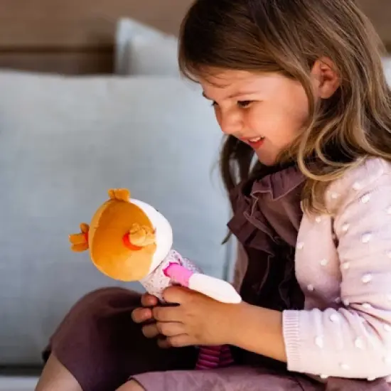 HABA Snug Up Roya - 10" Soft Doll with Fuzzy Red Pigtails and Embroidered Face image {9}