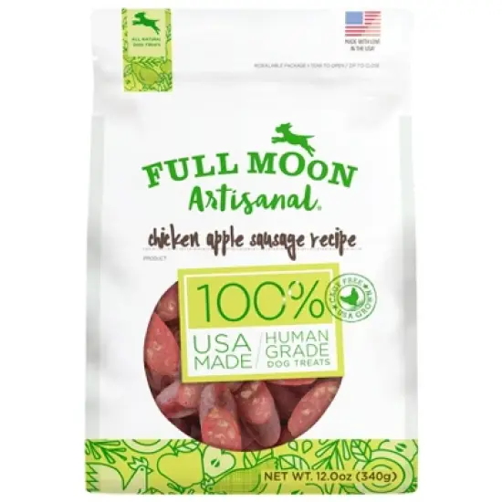 Full Moon Artisanal Chicken Apple Sausage Chewy Dog Treats - 12oz image {6}