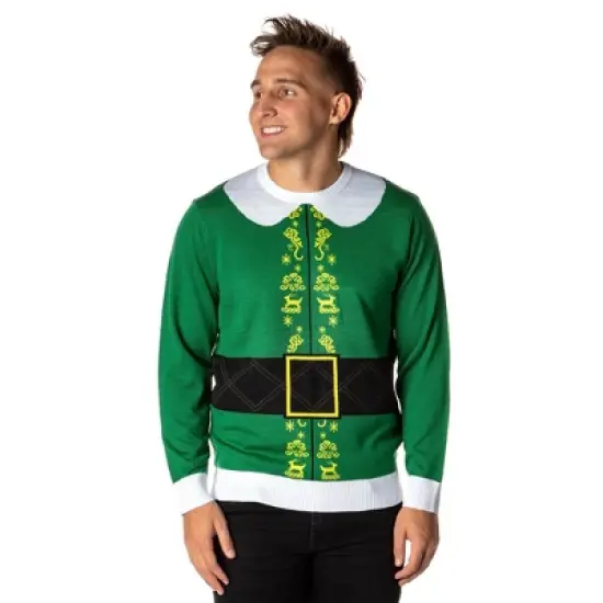 ELF The Movie Men's Buddy's Coat Costume Ugly Christmas Sweater Knit Pullover image {4}