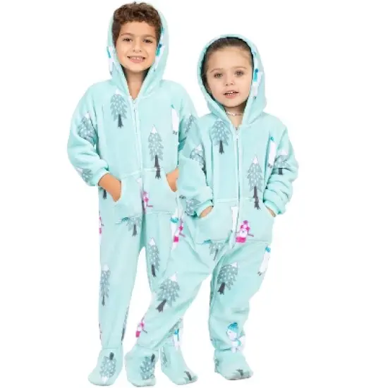 Footed Pajamas - Winter Llamas Toddler Hoodie Chenille Onesie image {3}