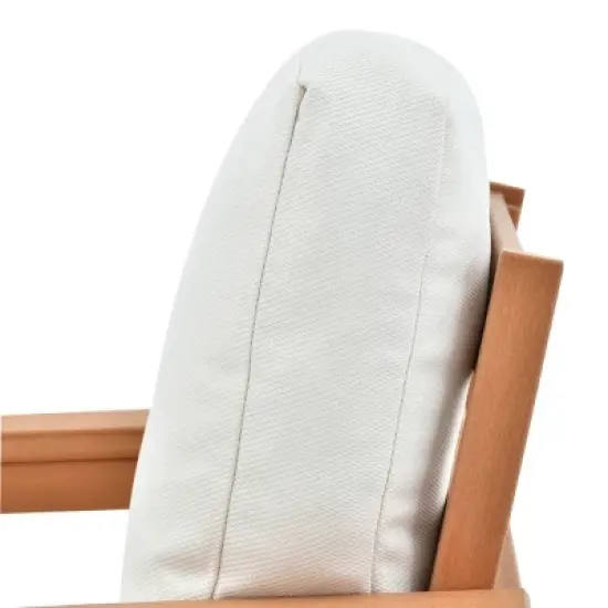 Wood Frame 4Piece Outdoor Sofa Set 3Seater Lounge + Accent Chairs & Ribbed Table image {14}