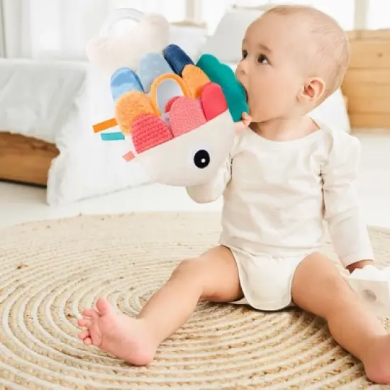 Soft Baby Sensory Toy with Tummy Time Mirror &ndash; Entertaining Fish Toy for Infants 0-12 Months with Rattle & Crinkle Paper &ndash; Perfect Baby Shower Gift image {4}