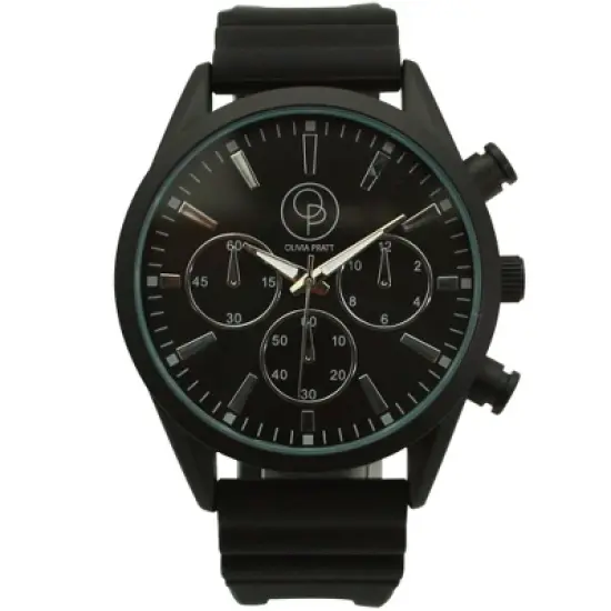 Olivia Pratt Solid Color Band Chronograph Men Watch image {8}