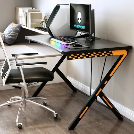 Costway Gaming Desk Computer Desk PC Laptop Table Workstation Home Office Ergonomic New image {3}