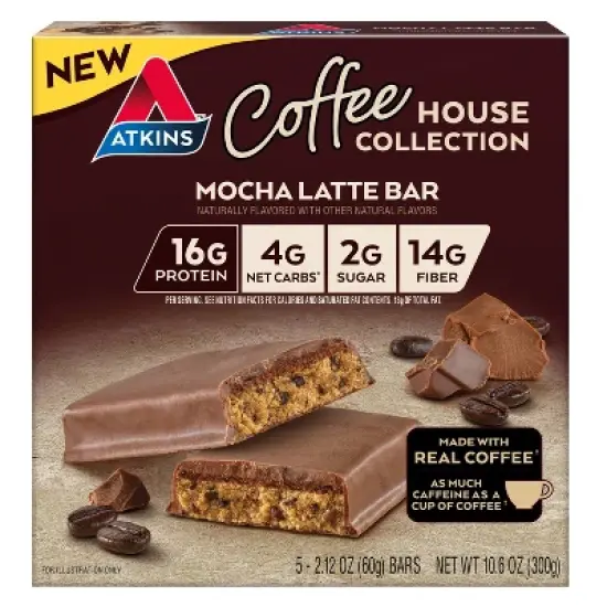 Atkins Coffee House Meal Bars - Mocha Latte - 5ct image {7}