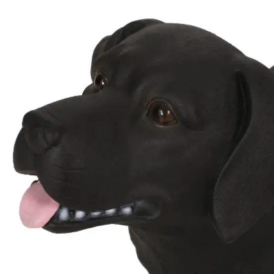 Hyrum Outdoor Labrador Dog Garden Bench Matte Black - Christopher Knight Home image {1}