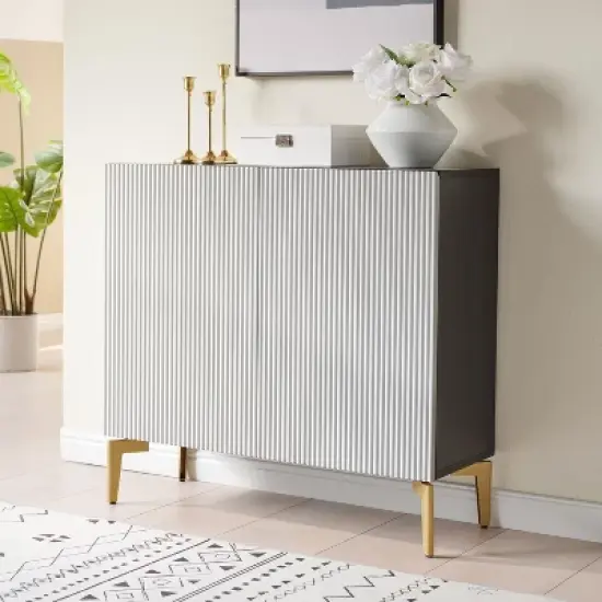 Kings Brand Furniture 2-Door Storage Cabinet, Accent Sideboard Buffet, Coffee Bar Console Table image {7}