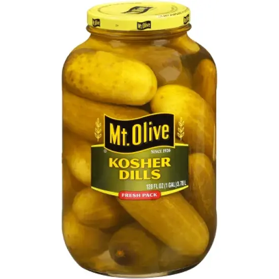 Mt. Olive Whole Kosher Dill Pickles - 128 fl oz image {1}