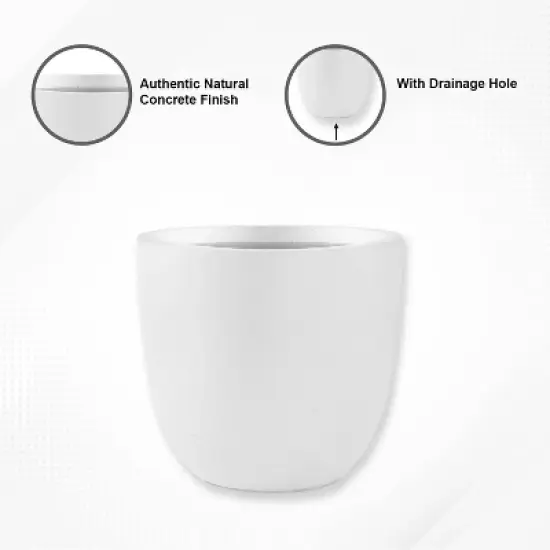 Rosemead Home & Garden, Inc. Concrete Outdoor Planter Pot White 18"x18" image {7}