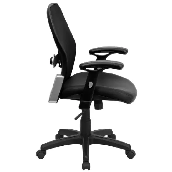 Emma and Oliver Mid-Back Super Mesh Executive Swivel Office Chair with Adjustable Arms image {2}