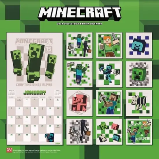 Trends International Inc. 2023-24 Wall Calendar 12.62"x12.37" Minecraft - 15th Anniversary Collector's Edition image {5}