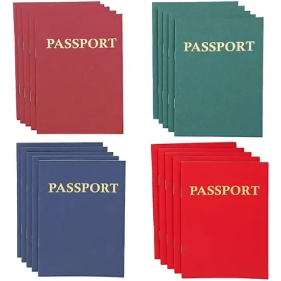 Juvale 24 Pack Blank Passport Notebook for Kids, 4.1 x 5.6 Inches, For Pretend Play, Travel Journal & Classroom Activities image {5}