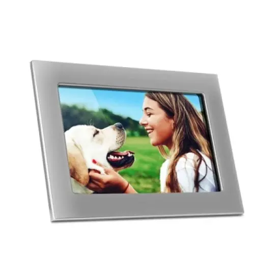 Aluratek 10'' Wifi Touchscreen Digital Photo Frame - Silver: 1280x800 Resolution, USB, MicroSD image {6}