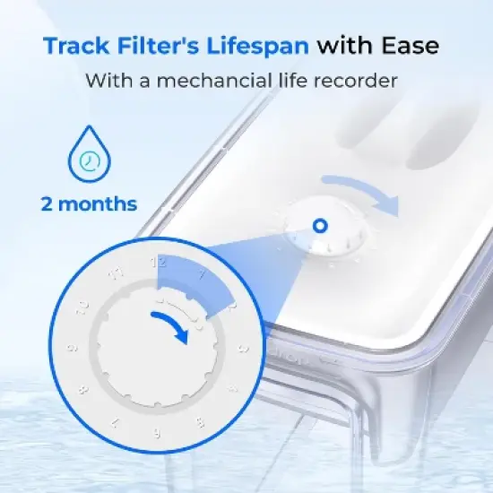 Waterdrop 35-Cup Slim Water Filter Dispenser, Large Capacity,White (with 1 Filter) image {7}