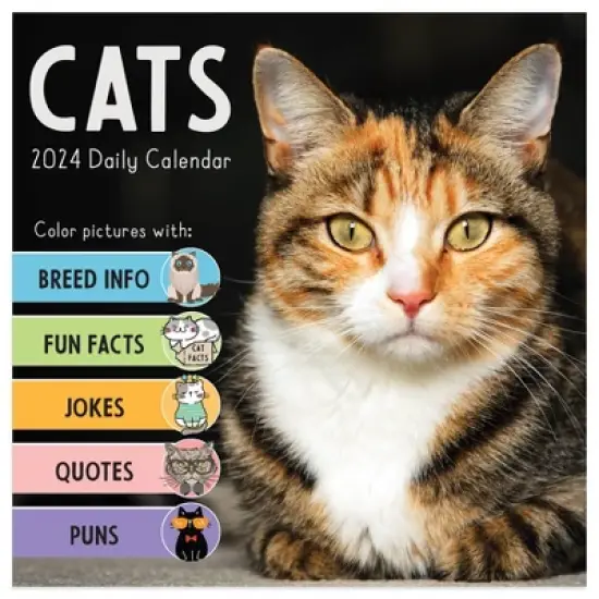 TF Publishing 2024 Daily Desktop Calendar 5.25"x5.25" Cat A Day image {3}