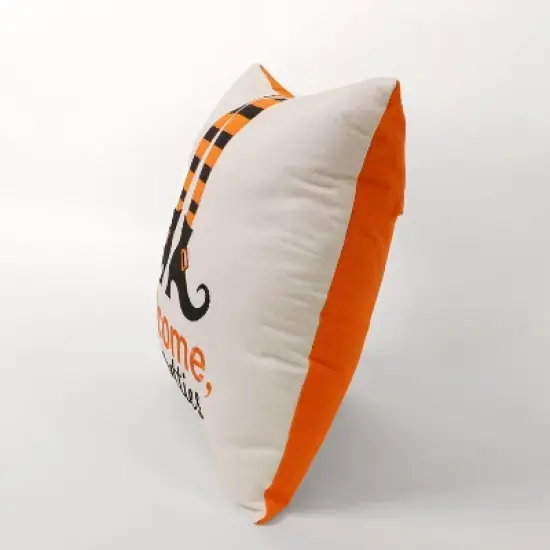 20"x20" Oversize Welcome Pretties Halloween Square Throw Pillow White - Lush D&eacute;cor image {2}