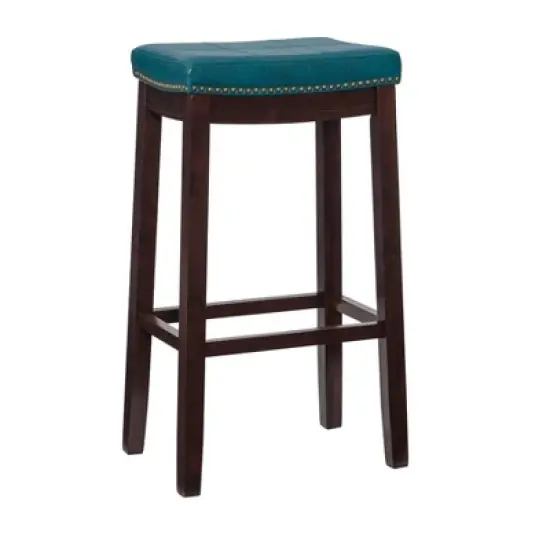 Padded Saddle Seat Barstool Hardwood - Linon image {13}