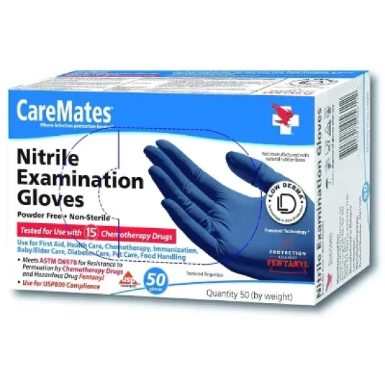 CareMates Latex Examination Gloves Powder Free Small, 50 Ct image {4}
