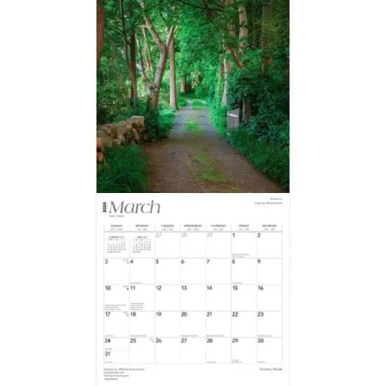 Browntrout 2024 Wall Calendar 12"x12" Country Roads image {2}