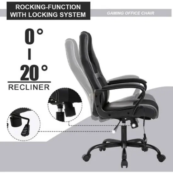 FDW Racing Gaming Chair Home Office Chair Ergonomic Desk Chair Massage PU Leather Computer Chair with Lumbar Support Headrest Armrest image {3}