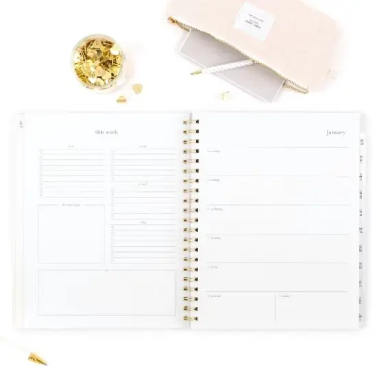 Sugar Paper Essentials 11"x9.5" 2026 Large Frosted Planner Black Dot Planner image {8}