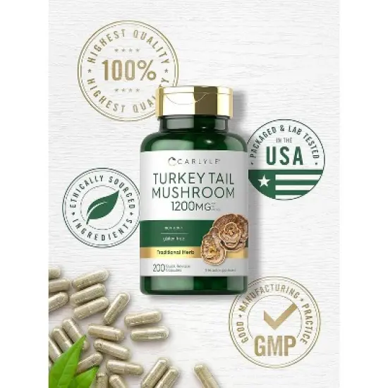 Carlyle  Turkey Tail Mushroom 1200mg | 200 Capsules image {4}