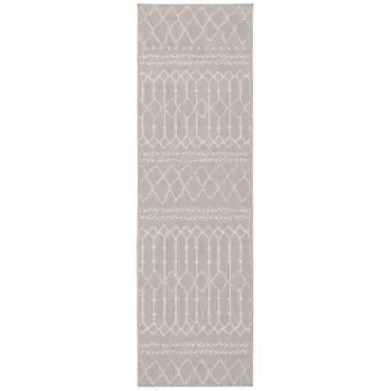 Paloma Primitive Geometric Patio Rug Gray/Ivory - Captiv8e Designs image {3}