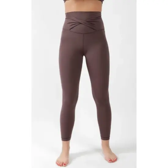 Yogalicious - Women's  Lux Super High Rise Ankle Leggings with Elastic Free Criss Cross Waistband image {8}