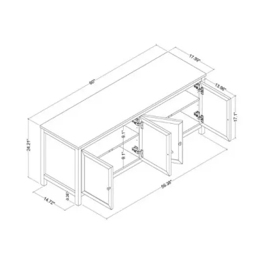 Traditional Storage TV Stand with Doors and Shelves for TVs up to 65" Classic White - Room Essentials&trade; image {6}