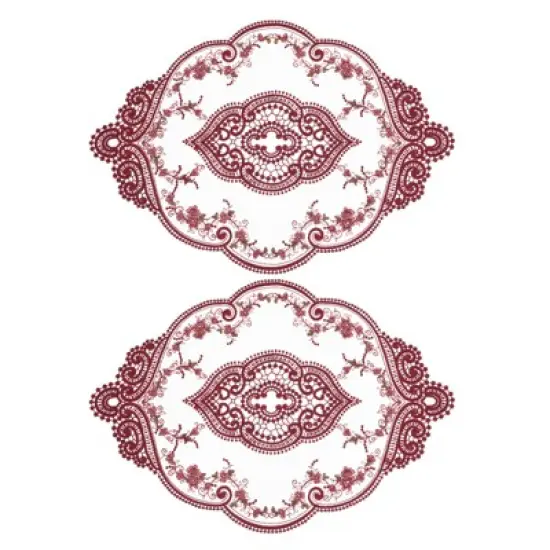 Unique Bargains Polyester Flexible Embroidery Vintage Pattern Washable Table Place Mats 2 Pcs image {21}