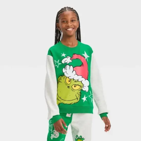 Girls' The Grinch Dreamy Fleece Pullover Sweatshirt - Green image {3}