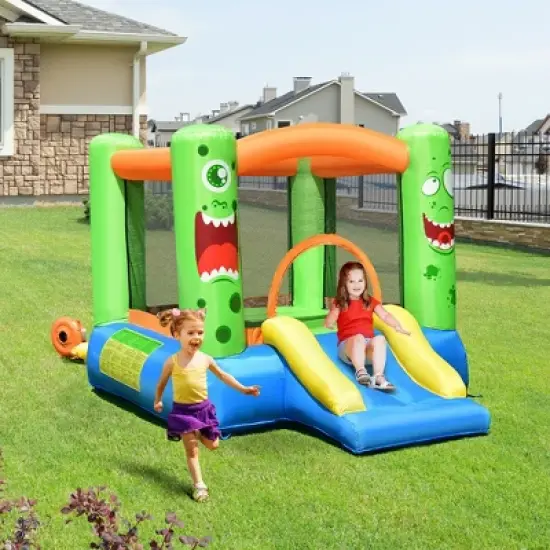 Costway Kids Playing Inflatable Bounce House Jumping Castle Game Fun Slider 480W Blower image {2}
