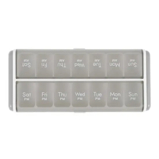 Unique Bargains 14 Grids Double Row Pill Case 1 Pc image {8}