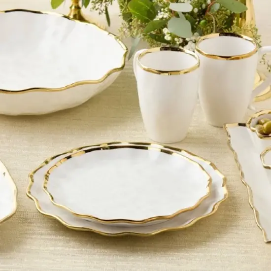 Certified International (Set of 4) 9" Regency Salad Plates Gold image {4}