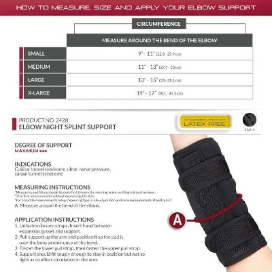 OTC Elbow Splint, Night Splint Immobilizer and Brace Support image {3}