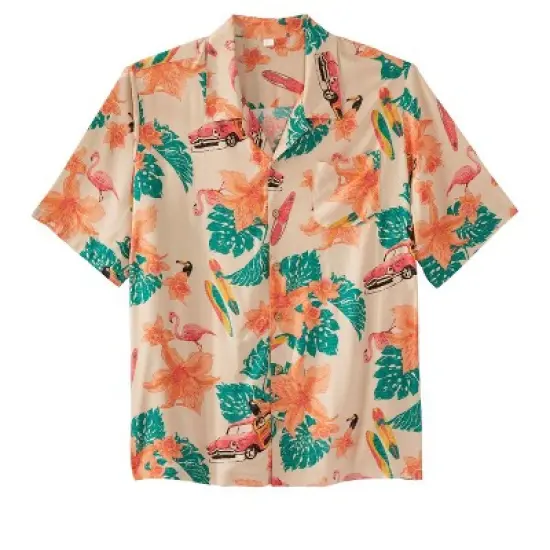KS Island by KingSize Men's Big & Tall  Printed Rayon Short-Sleeve Shirt image {18}