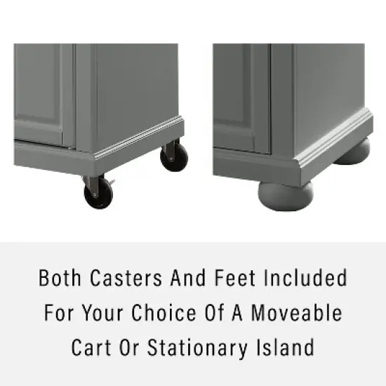 Alexandria Stainless Steel Top Kitchen Island/Cart Gray/Stainless Steel - Crosley image {5}