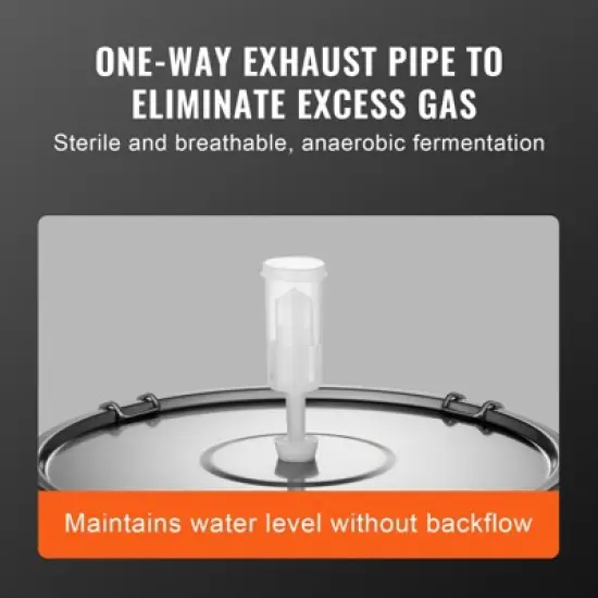 VEVOR 304 Stainless Steel Kettle, 8 GALLON Beer Brew Fermentor, Kettle Stock Pot Includes Lid, Handle, Valve, Spigot, Thermometer, Silver image {6}