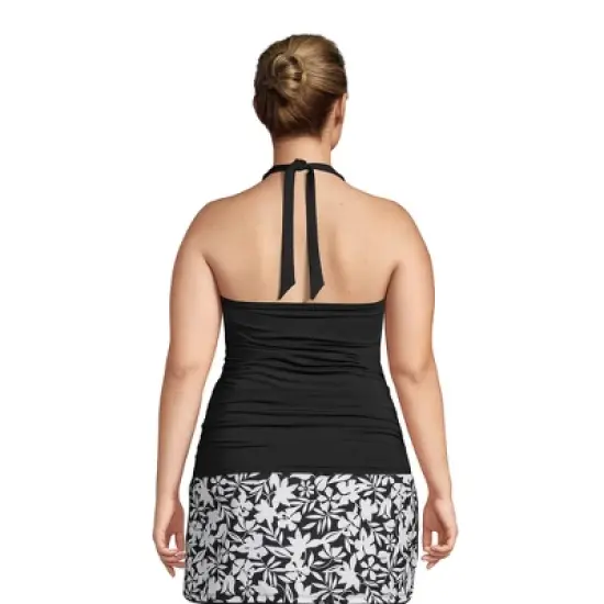 Lands' End Women's Chlorine Resistant Square Neck Halter Tankini Swimsuit Top image {1}