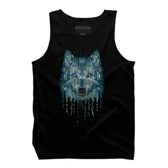Men's Design By Humans Geometric Wolf By jun087 Tank Top image {4}