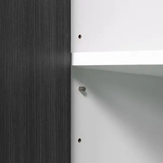 HOMCOM Storage Sideboard, Buffet Cabinet with Adjustable Shelf, Free Standing 2-Door Kitchen Cupboard for Dining Room, Hallway, Grey image {5}